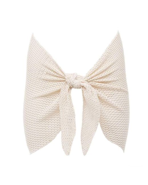 Montce White Bone Crochet Sarong