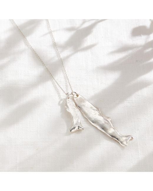 Posh Totty Designs Metallic Big Fish Little Fish Fortune Pendant Necklace