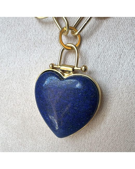 Rare Matters Jewelry Blue Luxe Lapis Lazuli Heart Pendant Necklace