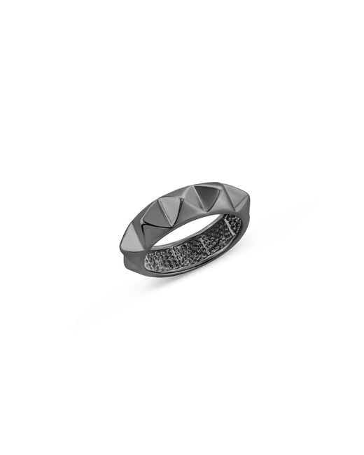 SALLY SKOUFIS White Honeycomb Ring Grande With Premium Rhodium for men