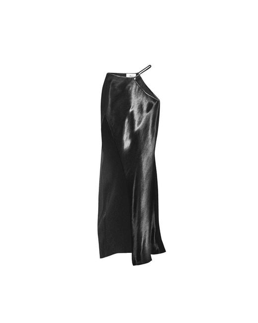 Maison sél Black Cut-Out Shiny Skirt –