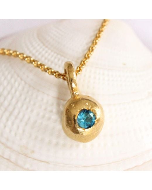 ASSUWA Metallic Aegea Aquamarine Necklace