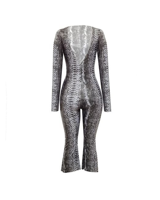 Paloma Lira Gray Python Jumpsuit