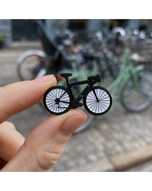 Make Heads Turn Black Enamel Pin Bicycle