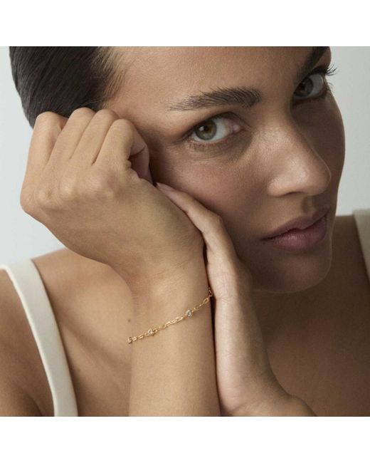 Dinny Hall Metallic Lab Sapphire Paperclip Chain Bracelet
