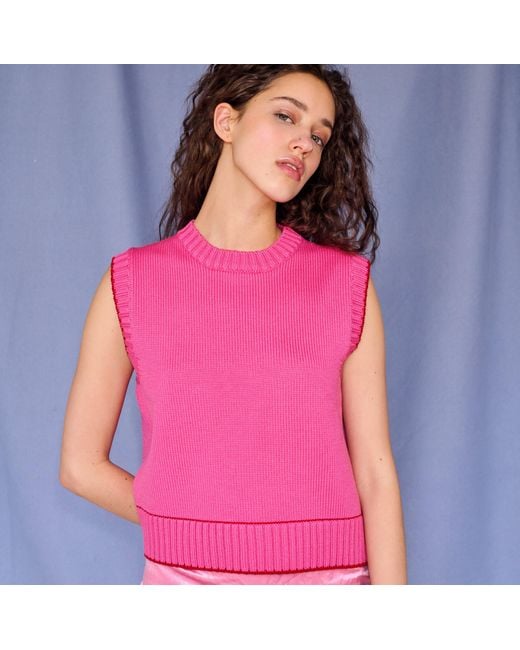 Gigi Knitwear Pink Lara Vest