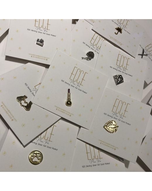 Ecce | Artisan Diamonds White 925K Sterling Monstera Mini Pin