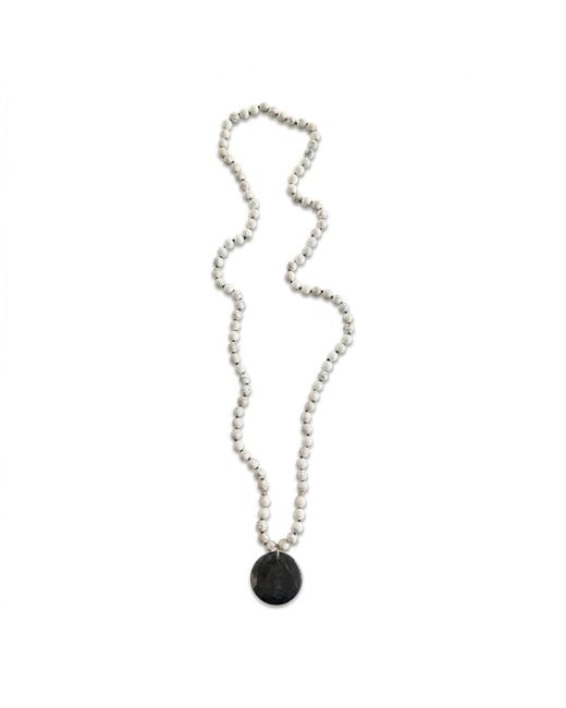 Heather Hawkins Jewelry Metallic Rockabye Long Coin Pendant Gemstone Necklace