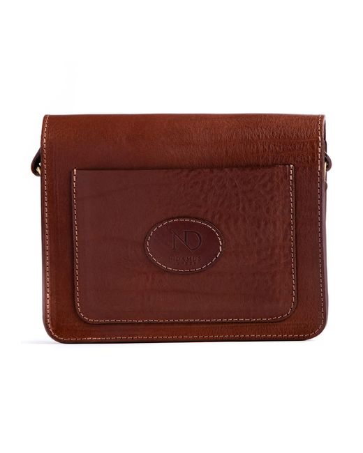N'damus London Brown Mini Soho Chestnut Leather Crossbody Bag