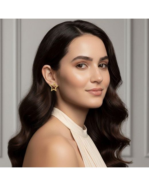 Jaredjamin Metallic Shooting Star Dust Stud Post Earrings Small