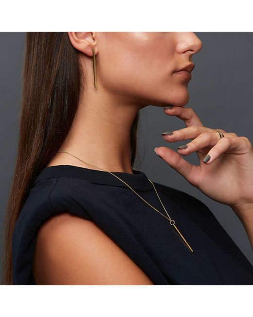 Edge Only Metallic Bar Pendant 18Ct Vermeil