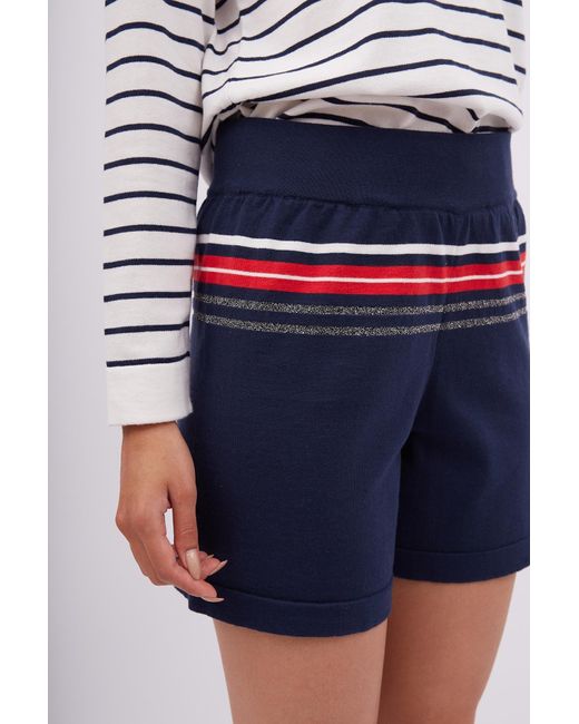 Peraluna Blue Sofia Organic Cotton Knit Shorts