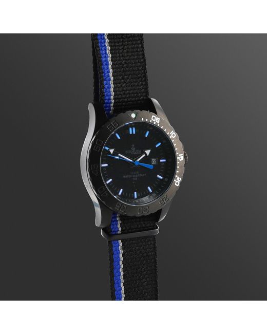 Bermuda Watch Company Blue Bermuda Watch Co Stovel Bay & Nylon Gtls Watch for men