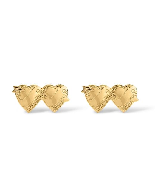 Déclarer Metallic Double Heart Studs