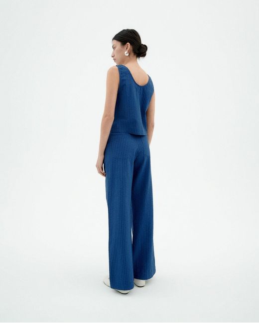Thinking Mu Blue Manolita Seersucker Pants