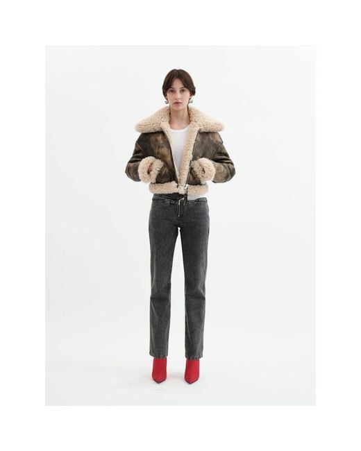 Jakke Brown Aviator Cropped Jacket