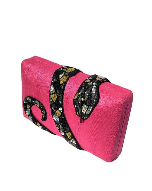 Simitri Pink Kaa Clutch