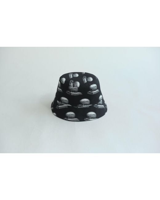 Lost Pattern Black Bookhead Cotton Reversible Bucket Hat