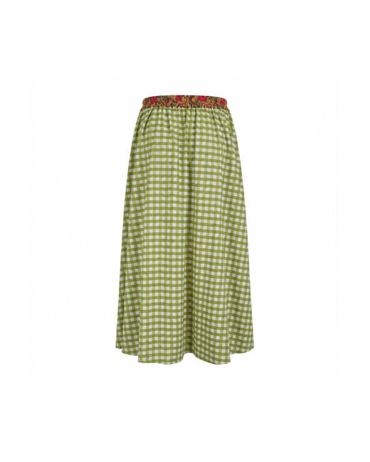 IZABELA MANDOIU Green Midi Skirt Crafted