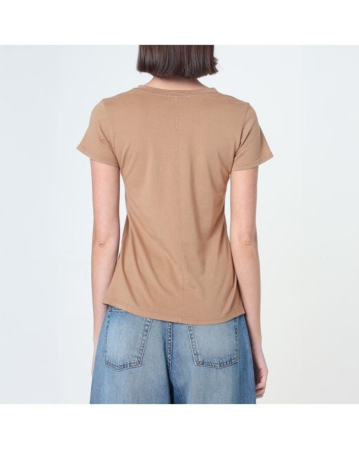 NOEND Brown Supima Cotton Deep V Neck Tee