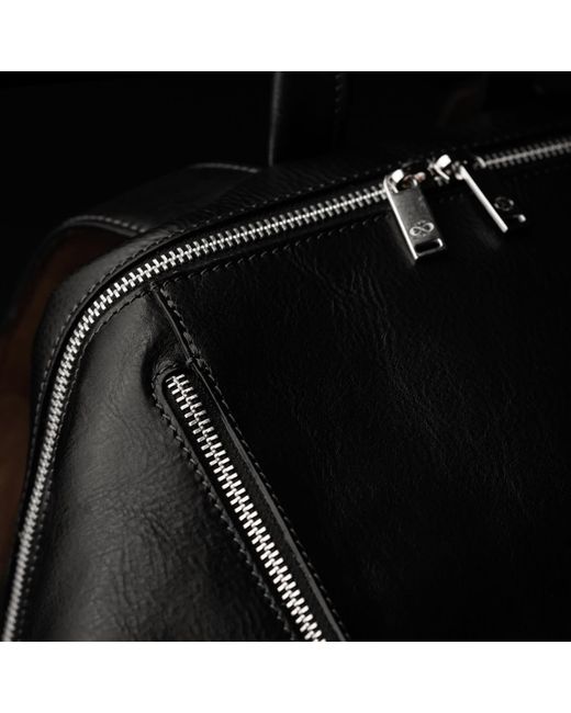 Time Resistance Black Leather Backpack For
