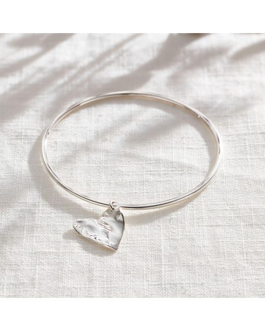 Posh Totty Designs Metallic Fortune Heart Charm Bangle