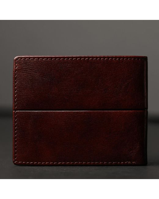 Time Resistance Purple Leather Bifold Wallet for men