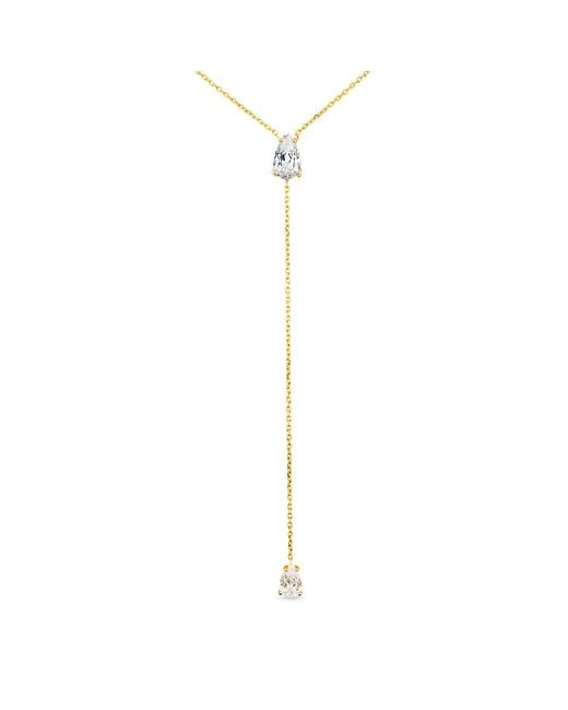 SALLY SKOUFIS Metallic Pure Lariat With Made Cz Diamond Stimulant