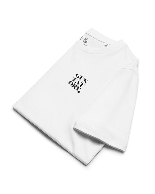 Anchor and Crew White Gustatory Melbourne Coffee Scene Organic Cotton Embroidered T-Shirt for men
