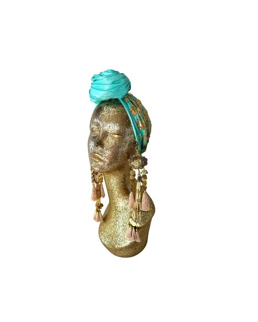 Julia Clancey Green Jade Edith Hotty Dream Leopard Sequin Turban