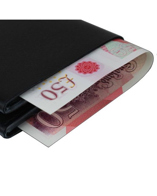 godi. Black Handmade Bifold Leather Wallet for men