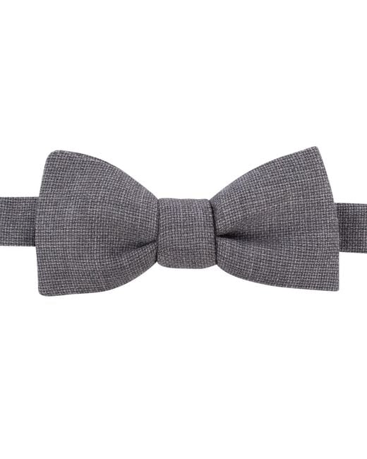 LE COLONEL Gray Italian Wool Bow Tie for men