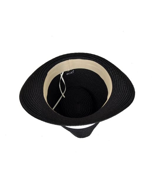 DAVID WEJ Black Hugo Trilby Straw Hat for men