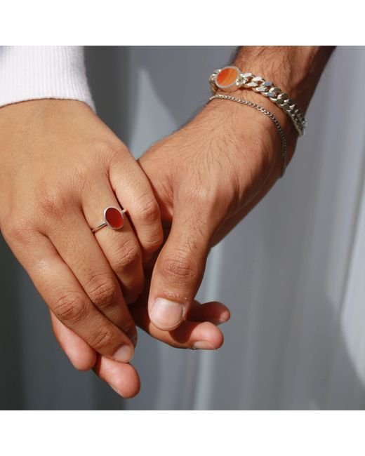 Fi Collection Red Sterling Carnelian Ring