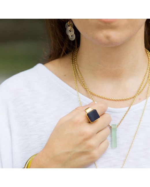 Smart Glass Jewelry Blue Recycled Glass Cube Ring Cobalt