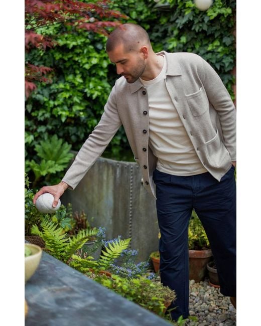Paul James Knitwear Gray Midweight Cotton Benjamin Work Shirt for men
