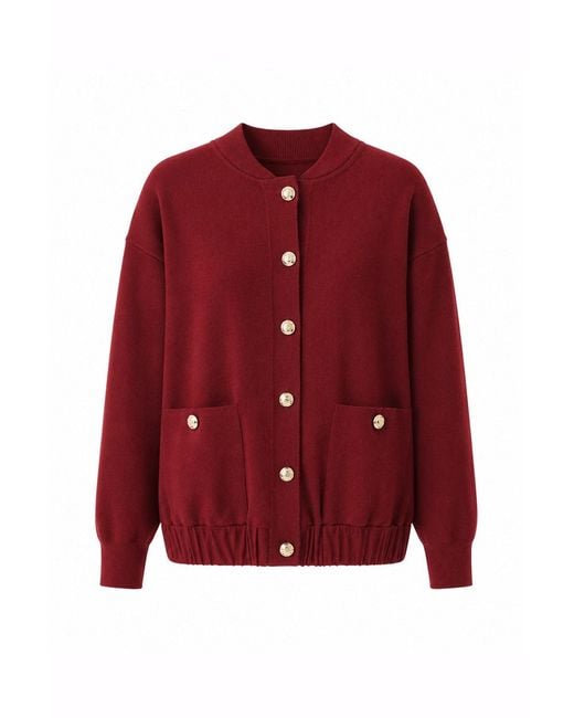 Exquise Red Barbara Knit Cardigan –