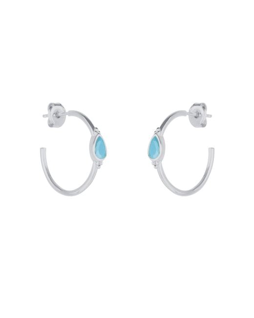 Spero London Metallic Drop Solitaire Earring Sterling
