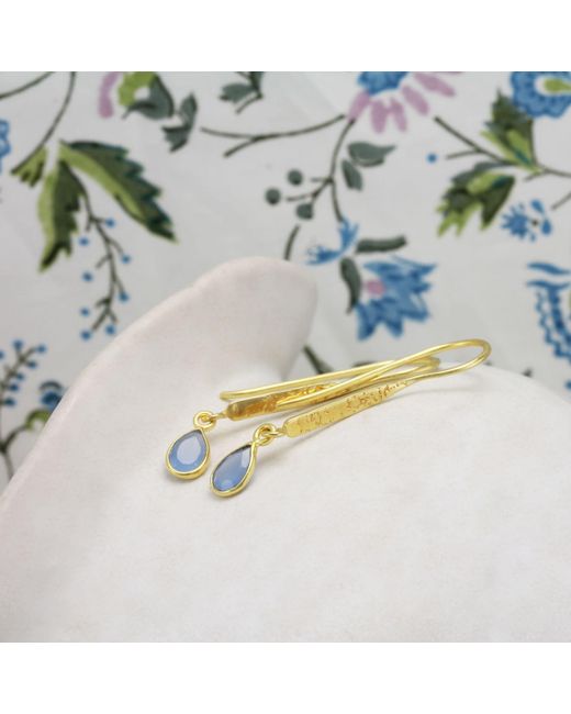 Isla Silver White Chalcedony Dream Drop Earrings