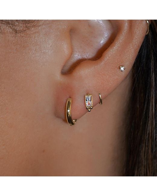 Mickey's Girl Metallic Baguette Flat Back Earrings