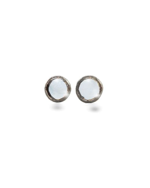 Laura Daili Metallic Moon Tiny Mirror Earrings