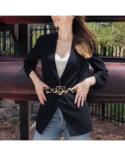 BeltBe Black Neutrals Mini Square Buckle Belt