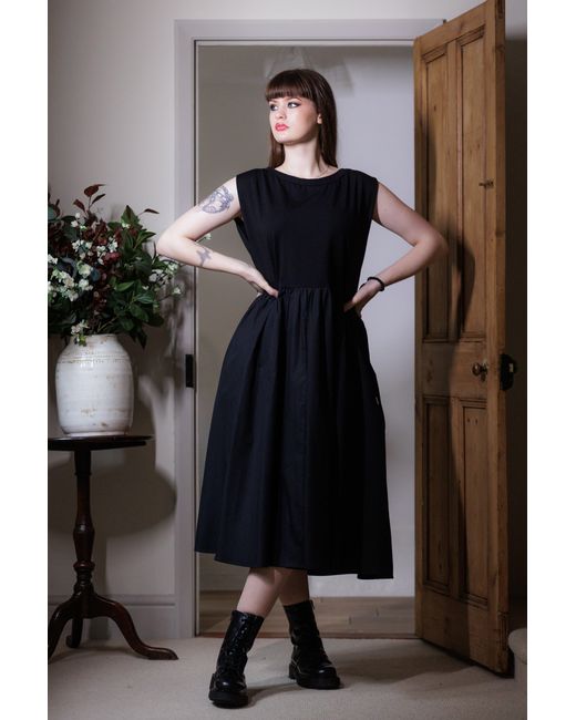 Frock Tales Blue Jadu Sleeveless Midi Dress