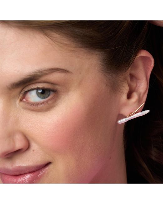 Pearls of the Orient Online White Credo Cultured Freshwater Pearl & Lightening Stud Earrings