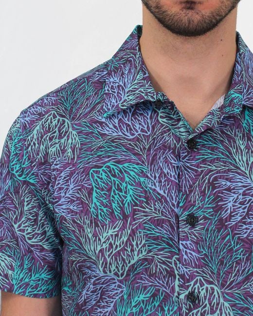 Lords of Harlech Blue Scott Coral Shadow Shirt for men