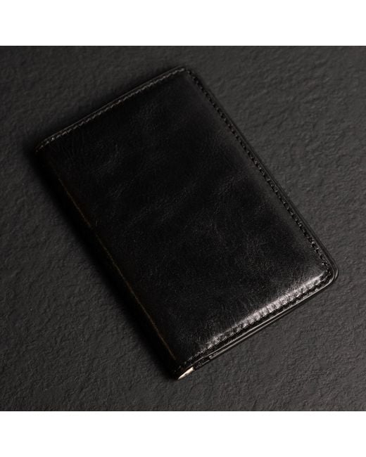 Time Resistance Black Small Leather Passport Holder For
