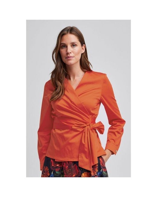 Marianna Déri Orange Wrap Blouse