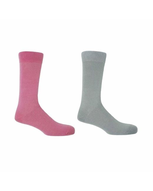 Peper Harow - Made in England Gray Cloud Classic Socks for men