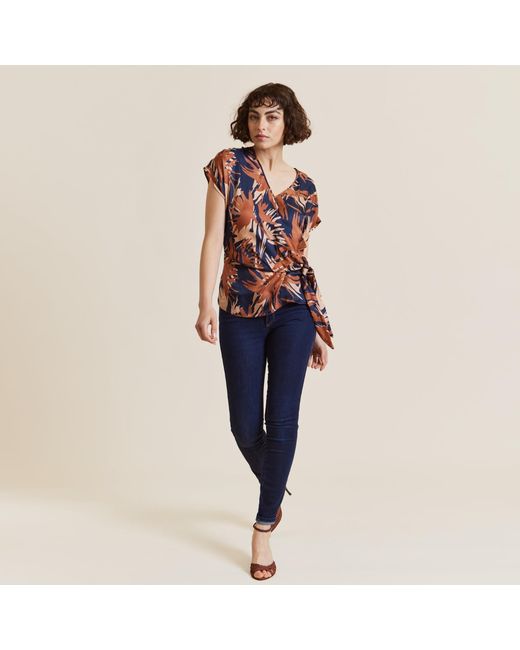 Me & Thee Black Hooray Henry Printed Silk Viscose Top