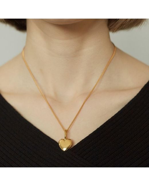 Katie Mullally Metallic Beaten Heart Plate Necklace